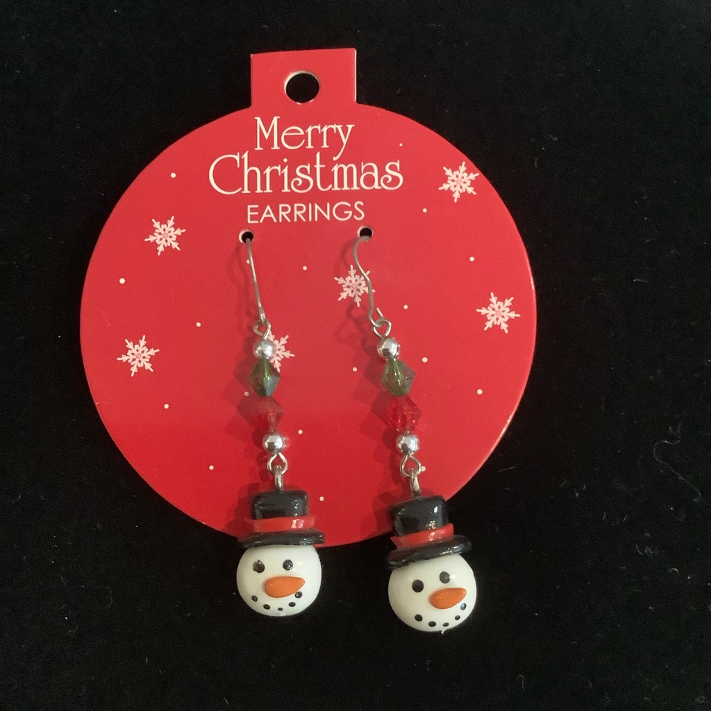 Snowman Holiday Earrings 15$